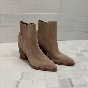 Marc Fisher Beige Suede Ankle Boots
